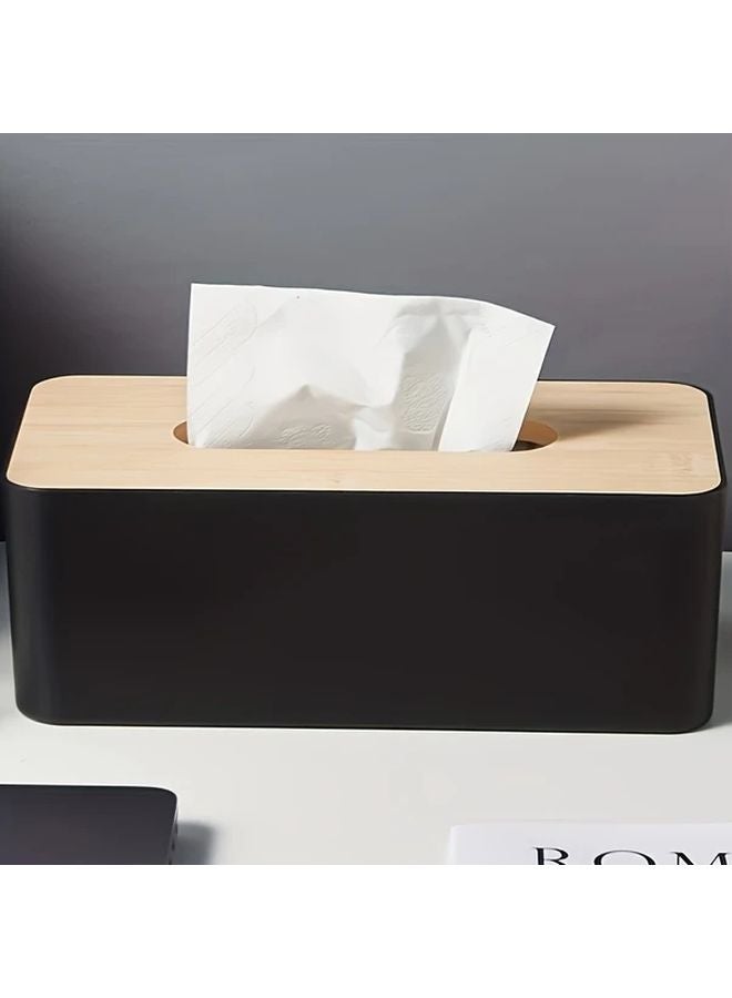 Red Modern Tissue Box Holder with Lid Space Saving Organizer for Bathroom Office - Image 5